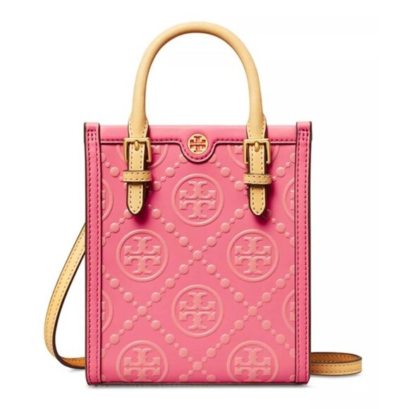 Brand New Tory Burch Mini T Monogram Contrast Embossed Tote - Picture 1 of 12
